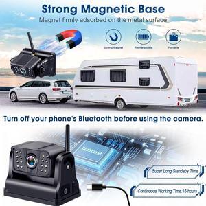 Wireless Backup Camera Magnetic WiFi - Ease of Use Hitch Trailer Truck HD 1080P Clear Night Vision No Lag Rechargeable Rear View Camera for Small RV Camper Steady Connection to Phone - DoHonest V7