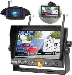 RV Backup Camera Wireless,with Latest Radar Function,HD 1080P with 7 Touch Key DVR Monitor, Rear View Camera 4 Channel Systemfor RVs, Trucks, Trailers, IP69 Waterproof and Night Vision