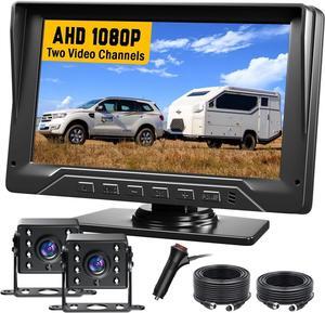 RV Backup Camera Wireless HD 1080P with 7 Inch Monitor for RVs,Campers,Trailers,Trucks Adapter for Furrion-Pre-wired, 4 Channel System IR Night Vision