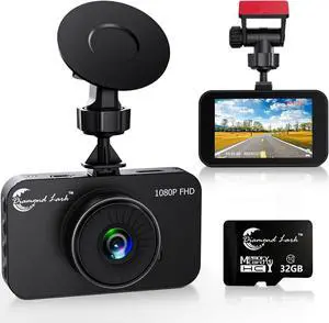 1080P Full HD Dash Camera for Cars, Diamond Lark Dash Cam Front with 32G SD Card, 3LCD Screen, 170°Wide Angle, Dashboard DashCam with Loop Recording, HDR, Night Vision, G-Sensor, Parking Monitor