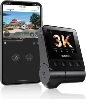 DDPAI Dash Cam Front, 1944P Car Camera with Sensor, Wi-Fi & App, Car Dashboard Camera Recorder 2.4" LCD Screen,Parking Mode,G-Sensor,Super Capacitor, Z40 Single Front