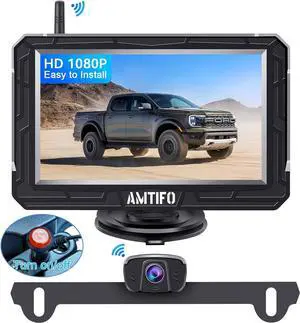 Wireless Backup Camera Truck Hitch Trailer - Easy Install Digital Stable Signal HD 1080P Car Rear View Camera with 4.3 Inch Monitor System - A18