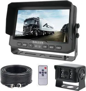 7" 1080P AHD Wired Reverse Rear View Backup Camera System, Waterproof Rearview Reverse Camera 130 Degree Wide Angle Night Vision 4 PIN Cam System for Tractor/Truck/Excavator/Caravan/Skid Steer/RV