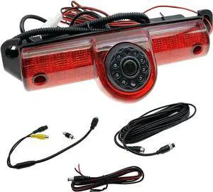 Brake Light Rear View Reverse Backup Camera Compatible with 2003-2019 Chevy Express GMC Savana Van 1500 2500 3500