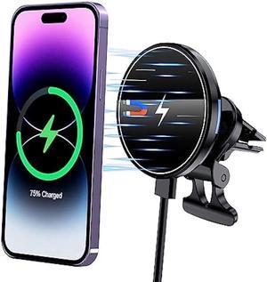 TIKECO for MagSafe Car Mount Charger, 15W Fast Charging Magnetic