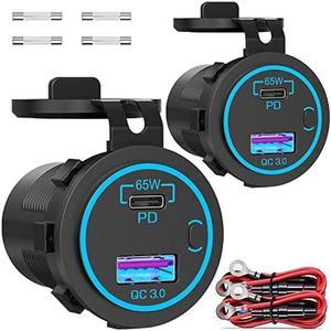 Thlevel 12V Car Charger Switch Panel PD Type C & QC3.0 USB