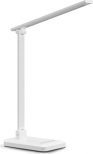 LED Desk Lamp with USB Charging Port Whole White for Home Office Essentials Table Lamp with Eye-Caring 4 Color Temperature Touch Control Stepless Dimming Desk Light for College Dorm
