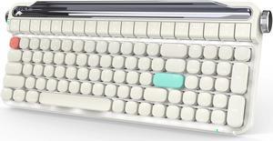 Mechanical Keyboard,Multi OS Gaming Keyboard with 100 Conflict-Free Keys,Bluetooth 5.1/USB-C Wired Connection,Full Size Aesthetic Keyboard Suitable for Mac/ipad/PC/Phone (Red Switch)