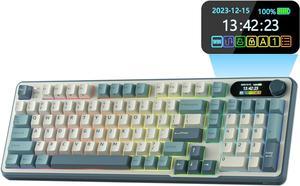 RK ROYAL KLUDGE S98 Mechanical Keyboard w/Smart Display & Knob, Top Mount 96% Wireless Mechanical Keyboard BT/2.4G/USB-C, Hot Swappable, Software Support, Creamy Sounding, 98 Keys