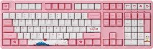 Akko World Tour Tokyo 108Key R1 Wired Pink Mechanical Gaming Keyboard Programmable with OEM Profiled PBT DyeSub Keycaps and NKey Rollover MacWin Compatible Akko Cream Yellow Switch