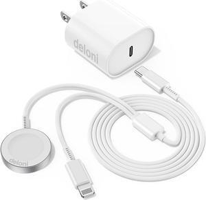 Upgraded USB C Charger for Apple Watch, 2 in 1 Phone and iWatch Magnetic Fast Charging Cable 6FT with USB-C Wall Charger, Compatible with Apple Watch Series 8/7/6/SE/5/4, for iPhone 14/13/12