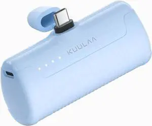 Kuulaa Portable Charger USB C Power Bank 4500mAh Small Portable Phone Charger Android Compact Plug in Battery Pack Portable Compatible with iPhone 15, Samsung Galaxy, Moto, LG, Pixel Blue