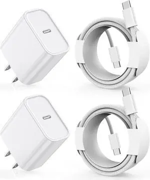 Charger for iPhone 16/15 Charger,Fast Charging iPhone 16/15 2Pack Type C Wall Charge Adapter USB C Charger Block 6FT USB-C to C Woven Cable for Apple iPhone 16 Pro Max/iPhone 15 Plus,iPad Pro/Air/Mini