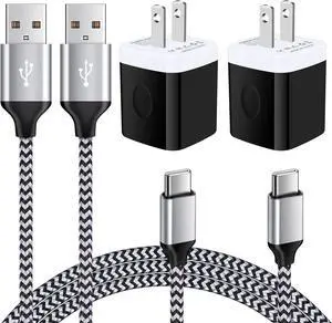 Type C Charger Fast Charging Block 5V/1A Wall Charger Box Plug Cube Brick with C Charger Cable 3ft USB Type C Cable Cord for iPhone 16 15,Samsung Galaxy S25 Ultra A15 A16 S24 A55 A54 S23 Ultra A14 A13