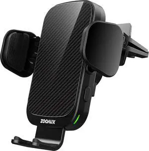 ZOOAUX Wireless Car Charger Vent Mount, 15W Fast Charging Auto-Clamping Car Mount, Air Vent Car Phone Holder for iPhone 15/15 Pro/14/13 Pro/XS/XR/X/8,Samsung S24/S23/22/S21/S10 (Black)