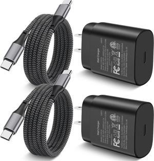 S24/S24 Ultra Samsung Charger Fast Charging, 2-Pack 25W USB C Super Fast Android Phone Wall Charger Block 6FT Type C Cable for Samsung Galaxy S24 Ultra/S24/S24+/ S23/S22/S21/S20, Note 20/10, Z Fold 6