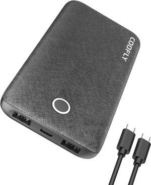 Portable Charger, 10000mAh 5V/3A Power Bank, USB C in&Out High-Speed Charging Battery Pack Portable Phone Charger for iPhone 15 14 13 12 11 Samsung S22 S21 etc (Black)