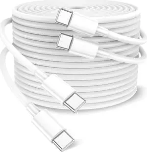 100W USB C to USB C Cable 2-Pack 10ft Upgraded Fast Charging USB Type C to Type C Cable USB-C Cord Phone Charger Compatible with iPhone 16/15//Android/Phone/Pad/Macbook/Pro/Plus/Max etc.