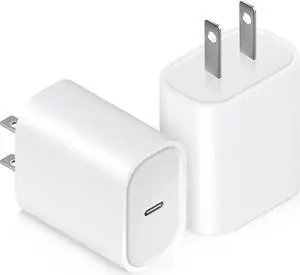 USB C Charger Block 20W PD 3.0 Fast Charging Wall Charger USBC Power Adapter Type C Brick Cube for iPhone 16/16Pro/16Pro Max/16Plus/15/14/13/12/11 iPad  Google[2 Pack]