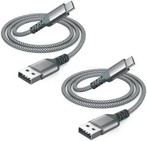 USB C Charger Cable [2 Pack/4ft] Fast Charging Type C Cable Nylon Braided USB A to USB C Cable for iPhone 15/15 Pro MacBook iPad Galaxy and Other Type-C Devices.