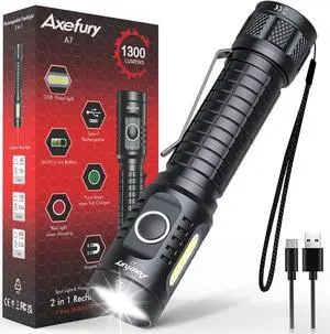 Flashlight, Rechargeable Magnetic LED Flashlight High Powered 1300 Lumens,Tactical LED Light Torch COB Work Light,9 Modes,IP67 Outdoor Gear A7 Flashlight, Rechargeable Magnetic LED Flashlight High Powered 1300 Lumens,Tactical LED Light Torch COB Work Light,9 Modes,IP67 Outdoor Gear A7
