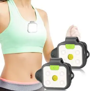EGUKU Running Light, 2Pack Clip On Running Lights for Runners at Night 4 Light Modes USB Rechargeable LED Lights Wearable Small Lightweight Jogging Lights for Outdoor Running Jogger Patent Pending