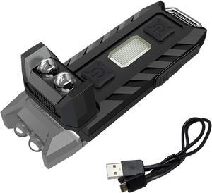 Nitecore Thumb 85 Lumens USB Rechargeable White & Red LED Keychain Light - Tiltable Work Light with Clip and a LumenTac USB Charging Cable