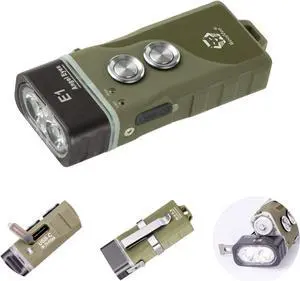 RovyVon E1 Hybrid Battery EDC Flashlight, Max 700 Lumen with Dual LED 6500K Cool White, Pocket Size USB-C Rechargeable Keychain Flashlight, Dual Power by Built-in Li-po/Replaceable AAA(ArmyGreen) RovyVon E1 Hybrid Battery EDC Flashlight, Max 700 Lumen with Dual LED 6500K Cool White, Pocket Size USB-C Rechargeable Keychain Flashlight, Dual Power by Built-in Li-po/Replaceable AAA(ArmyGreen)
