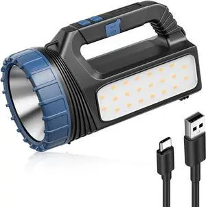 E-SHIDAI Solar FlashlightSolar Powered Flashlight for Multi Function 8000 Lumens with EmergencyPortable Bright Camping Rechargeable Flashlights for Home, Outdoor Hiking, Power Outages E-SHIDAI Solar FlashlightSolar Powered Flashlight for Multi Function 8000 Lumens with EmergencyPortable Bright Camping Rechargeable Flashlights for Home, Outdoor Hiking, Power Outages