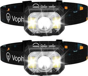 Head Lamp 2 Pack, 1200 Lumens USB Type-C Motion Sensor Rechargeable Headlamp, 6 Modes Ultra-Light Headlamp with Red Light, Waterproof Led Headlamp for Hiking Camping Fishing Running Hunting