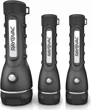 LED Flashlight 3 Pack Rubber Grip Flash Light Set with Batteries Included - Perfect for Power Outages Emergency Situations Camping Hiking Dog Walking (3 Pack)