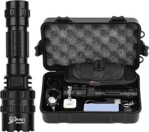 ULTRAFIRE High Lumens Rechargeable Flashlight with Holster, UFB26 and Car Charger Included -1000 Lumens, 5modes, IPX 65 Water-Resistant LED Torch Light for Emergency UF-1102