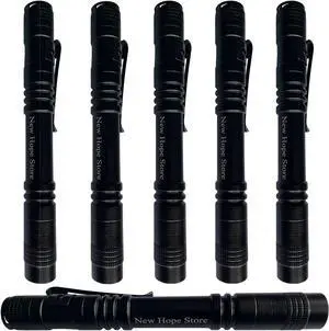 Pen Flashlight, Led Mini Penlight Super Bright Pocket Clip Pen Light Compact Flashlight for Inspection, Repair, Camping, About 1000 Lumens IPX5 Powered by 2*AAA Battery(not Included) Set 6pcs