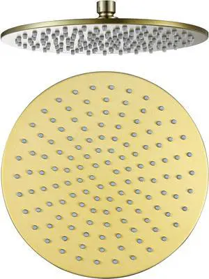 RANDOM Brushed Gold Rain Shower Head Round Waterfall Showerhead 10 Inch Shower Head Rainfall Stainless Steel Shower Head High Pressure Rainfall Shower Head,Full Body Coverage