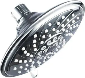HotelSpa Extra-Large 6-Inch Rain Shower Head for Exceptional Water Coverage! High-Pressure Angle-Adjustable Shower head features Rub-clean Jets, 6 Full Settings and Premium Chrome Finish