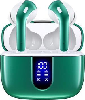TAGRY Bluetooth Headphones True Wireless Earbuds 60H Playback LED Power Display Earphones with Wireless Charging Case IPX5 Waterproof in-Ear Earbuds with Mic for TV Smart Phone Laptop Computer Sports