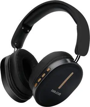 Inspire 28H Playtime Wireless and Wired Stereo HiFi Foldable FM Radio Over-Ear Bluetooth Headphones with Microphone for iPhone iOS Android-Black