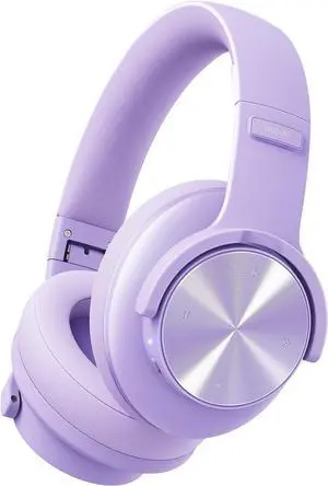 Picun B8 Headphones Wireless Bluetooth, 120H Bluetooth Headphones Over Ear with 3EQ Music Modes, Hands-Free Calls, Deep Bass Headphones for Travel Home Office Cellphone PC (Purple)