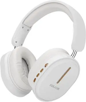 Inspire 28H Playtime Wireless and Wired Stereo HiFi Foldable FM Radio Over-Ear Bluetooth Headphones with Microphone for iPhone iOS Android-White