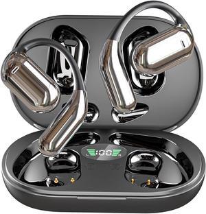 Wireless Earbuds Bluetooth Earbuds Built-in Mic with Ear Hooks 50H Playtime Ear Buds LED Display Charging Case Waterproof Design for Running Fitness