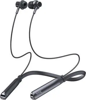 HTC Neckband Bluetooth Headphones, Bluetooth 5.3 Wireless Headphones Stereo Bass in-Ear Headsets with Mic, IPX5 Waterproof Earbuds, Neckband Earphones for Sport, Workout
