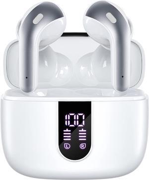 TAGRY Bluetooth Headphones True Wireless Earbuds 60H Playback LED Power Display Earphones with Wireless Charging Case IPX5 Waterproof in-Ear Earbuds with Mic for TV Smart Phone Laptop Computer Sports