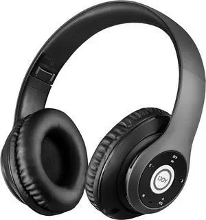 iJoy Bluetooth Headphones Over Ear, Wireless and Wired Foldable Headset Built-in Microphone, FM, Micro SD Card Slot - (Stealth) Adults Kids Men Women - Audifonos Auriculares Inalambricos