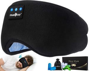 MUSICOZY Sleep Headphones Bluetooth 5.2 Headband Sleeping Eye Mask for Mom Women Men Wireless Music Earbuds Earphones for Side Sleepers Built-in HD Speakers Cool Gadgets Unique Gifts