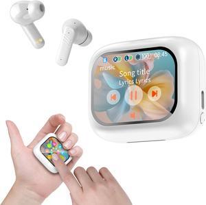 ANC Noise Cancelling Wireless Earbuds, TWS in-Ear Bluetooth Headphones with Smart Touch Screen, Pure Bass Sound, Dual Mics for Perfect Calls, 40Hrs Long Playtime for iOS/Android(White)