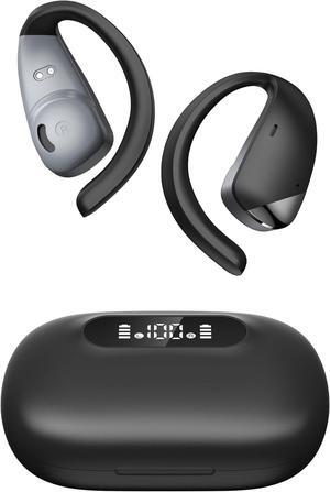 Open Ear Earbuds - Bluetooth 5.3 Wireless Earbuds with Earhooks for 48H Long Time Playback, Superior HiFi Stereo Sound,LED Digital Display,ENC Call Noise Reduction,Sweatproof Workout Headphones