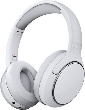 H2 Bluetooth Headphones,Over Ear Bluetooth Headphones,50H Playtime,Lightweight Wireless Bluetooth Earphones,Wireless Headphones with Mic,Deep Bass for Home Office Cellphone PC Ect. (White)