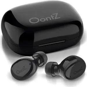 Cambridge Soundworks OontZ True Wireless BudZ, Bluetooth Wireless Sports Earbuds with Amazing Sound and Rich Bass, Compact Charging Case for up to 12 Hours Playtime, Sweatproof Earbuds (Black)
