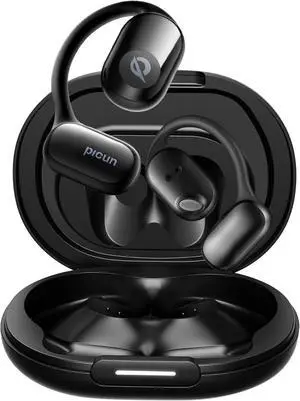 Picun True Wireless Open Ear Headphones, 5.4 Bluetooth, Ultra Comfort Secure Fit, Sport Earbuds with 80H Playtime, IPX5 Waterproof Sweatproof, Dual Mic Clear Call, Wireless Earbuds for Running Workout