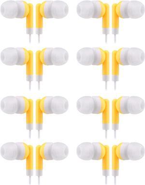 CN-Outlet Wholesale Earbuds Bulk Headphones Individually Bagged 50 Pack for iPhone, Android, MP3 Player for Schools, Libraries, Hospitals (Yellow)
